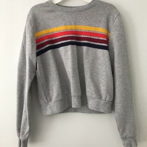 color stripes crew neck sweatshirt
